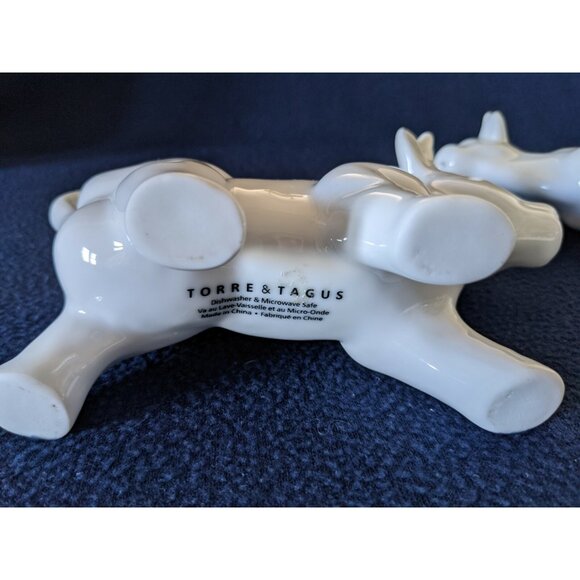 Designer Set Of 2 Torre & Tagus Cow&Calf Milk Cream Jugs Decor White 8*5" ; 7*4" - Picture 5 of 10